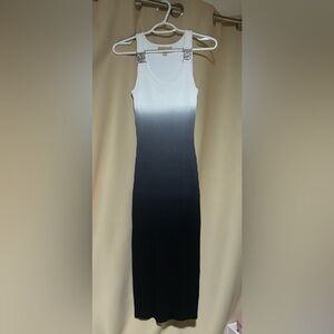 Michael Kors Ombre Black and White Midi Dress